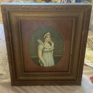 Classic Brown Wooden Picture Frame with Portrait